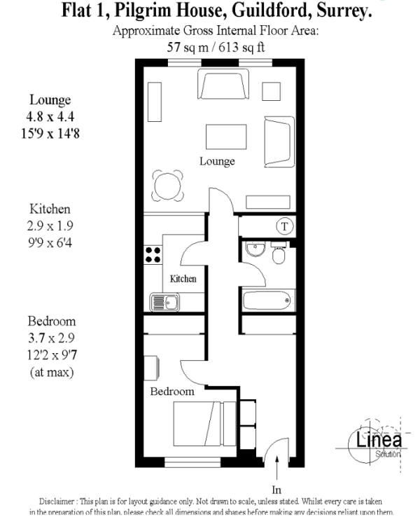 Floor plan of Pilgrim House, Quarry Street, Guildford GU1 3XY